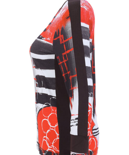 Dolcezza „Geo Stripes” kerek nyakú felső - 3/4-es ujjú, 4. kép | MyBerill Boutique