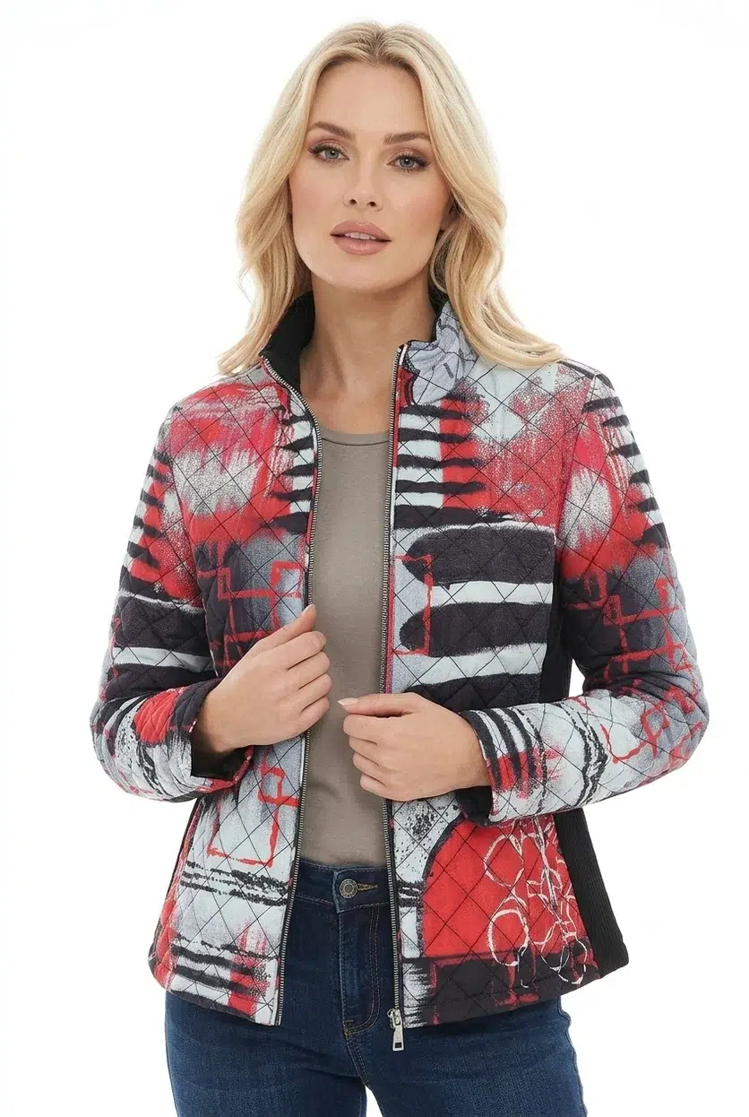 Dolcezza „Geo Stripes” kabát - cipzáras | MyBerill Boutique
