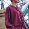 ESQUALO bordó pulóver kapucnival - bordó | MyBerill Boutique
