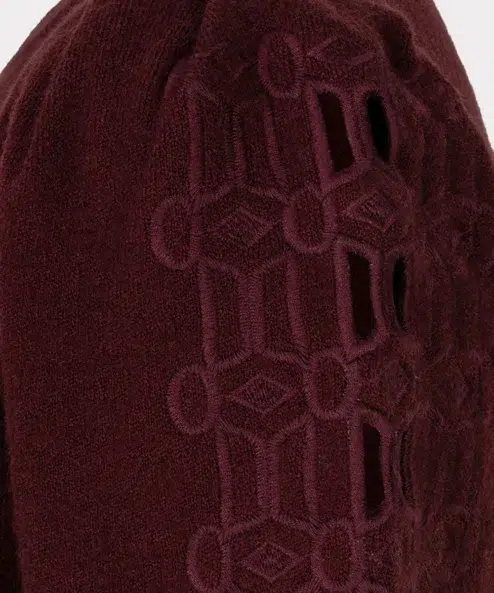 ESQUALO Kötött felső, hímzett mintával - bordó, 7. kép | MyBerill Boutique