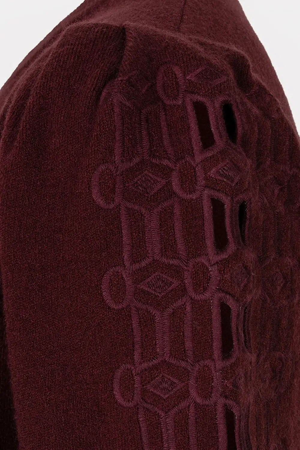 ESQUALO Kötött felső, hímzett mintával - bordó, 7. kép | MyBerill Boutique