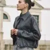 ESQUALO fekete rövid bőrhatású kabátka - Esqualo | MyBerill Boutique