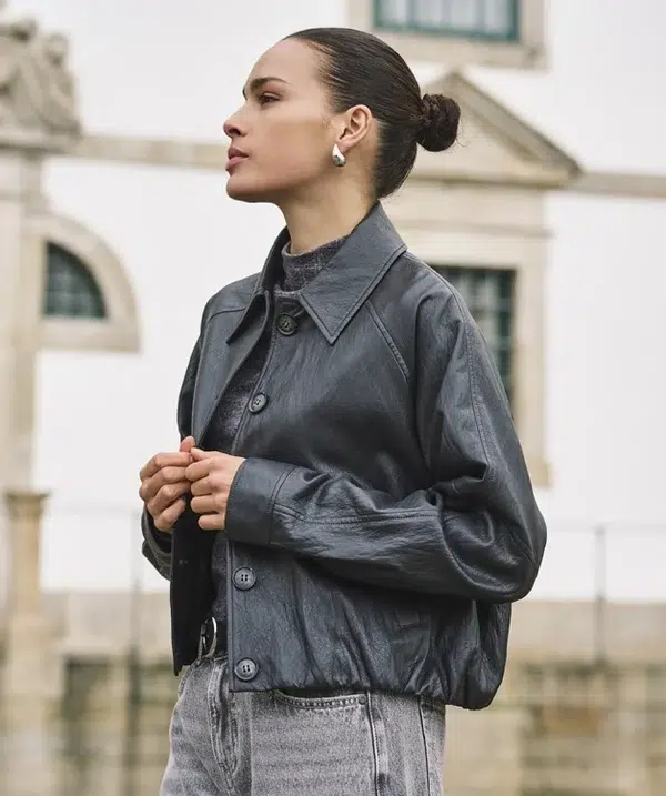 ESQUALO fekete rövid bőrhatású kabátka - Esqualo | MyBerill Boutique