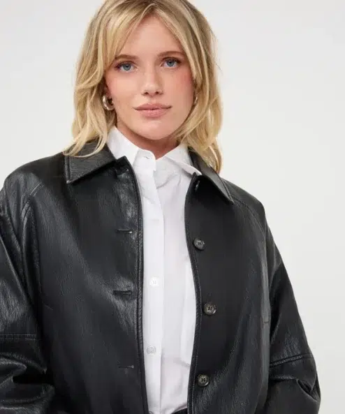 ESQUALO fekete rövid bőrhatású kabátka - Esqualo, 3. kép | MyBerill Boutique