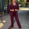 ESQUALO Bordó egyenes szárú nadrág - bordó | MyBerill Boutique