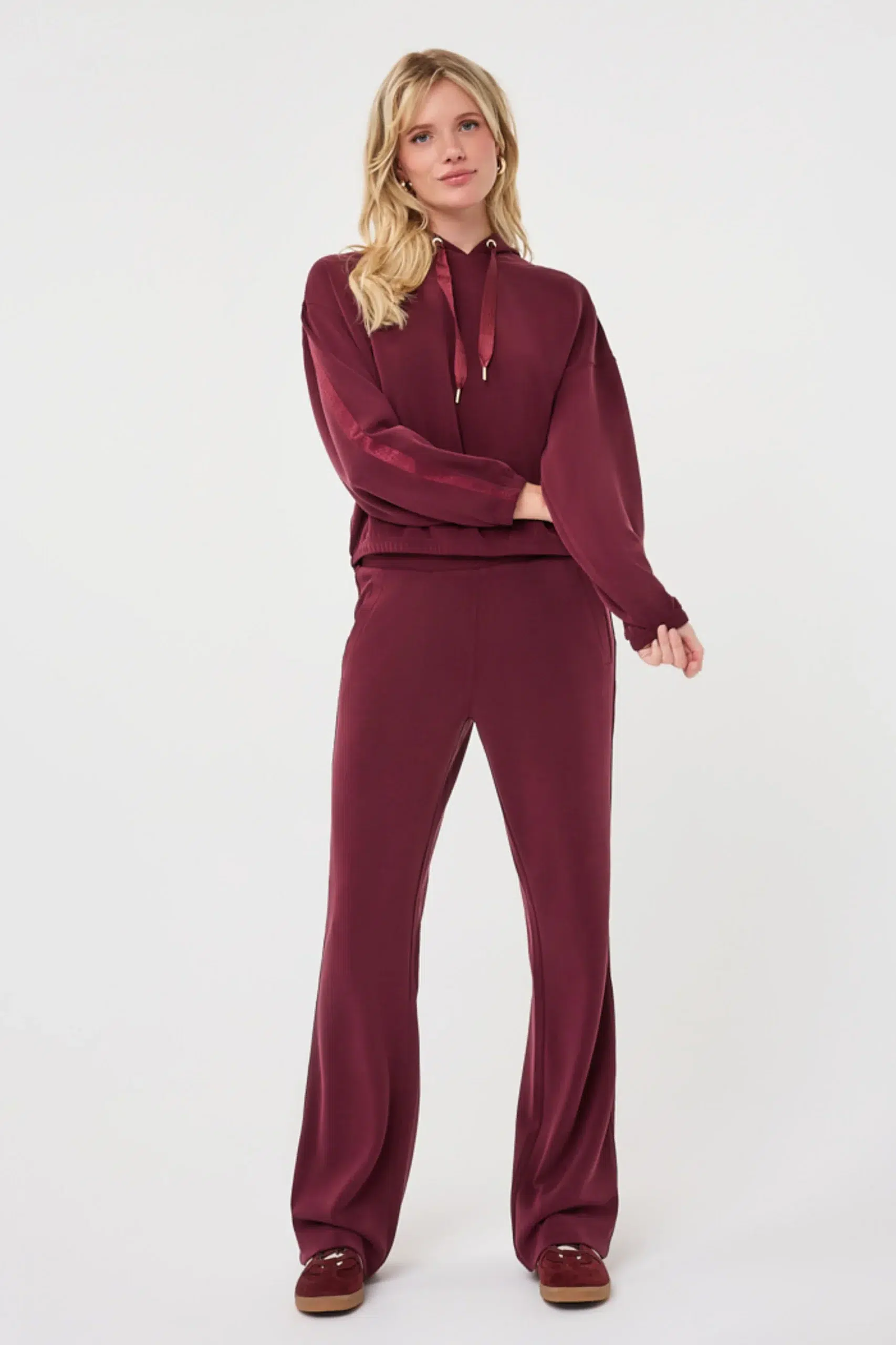 ESQUALO Monogramos modál bordó nadrág - bordó | MyBerill Boutique