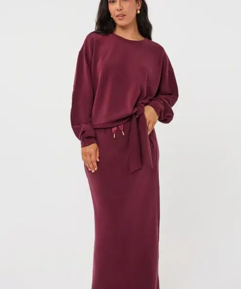 ESQUALO Monogramos modál bordó hosszú szoknya - bordó, 3. kép | MyBerill Boutique