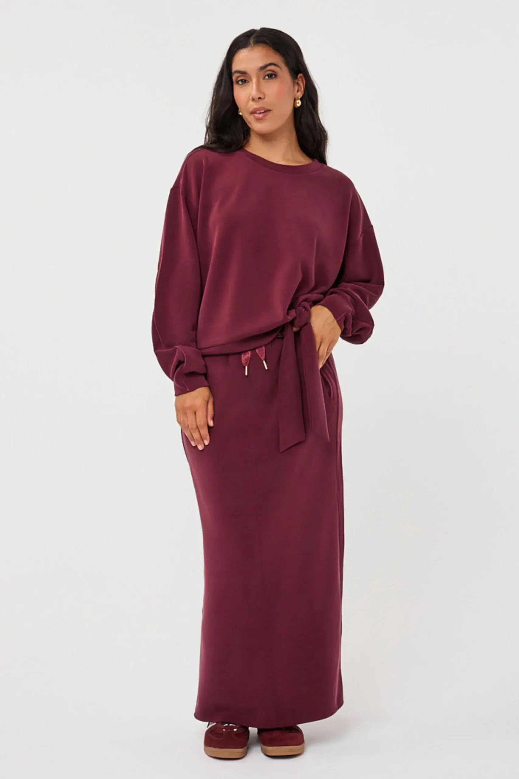 ESQUALO Monogramos modál bordó hosszú szoknya - bordó, 3. kép | MyBerill Boutique