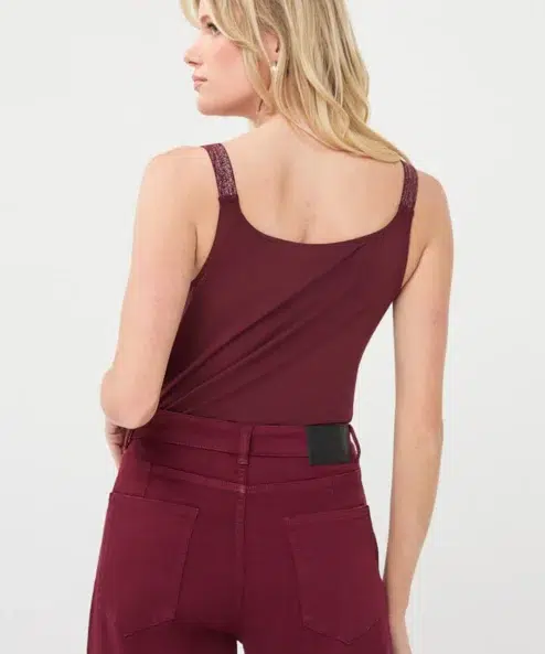 ESQUALO Lurex pántos felső bordó - bordó, 3. kép | MyBerill Boutique