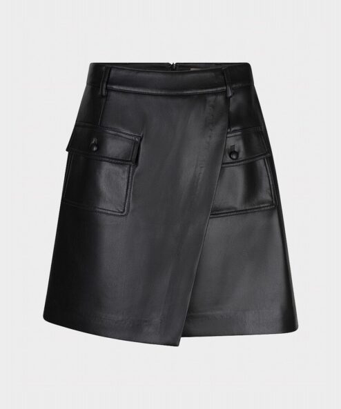 ESQUALO Bőrhatású átlapolt szoknya fekete - Esqualo, 6. kép | MyBerill Boutique