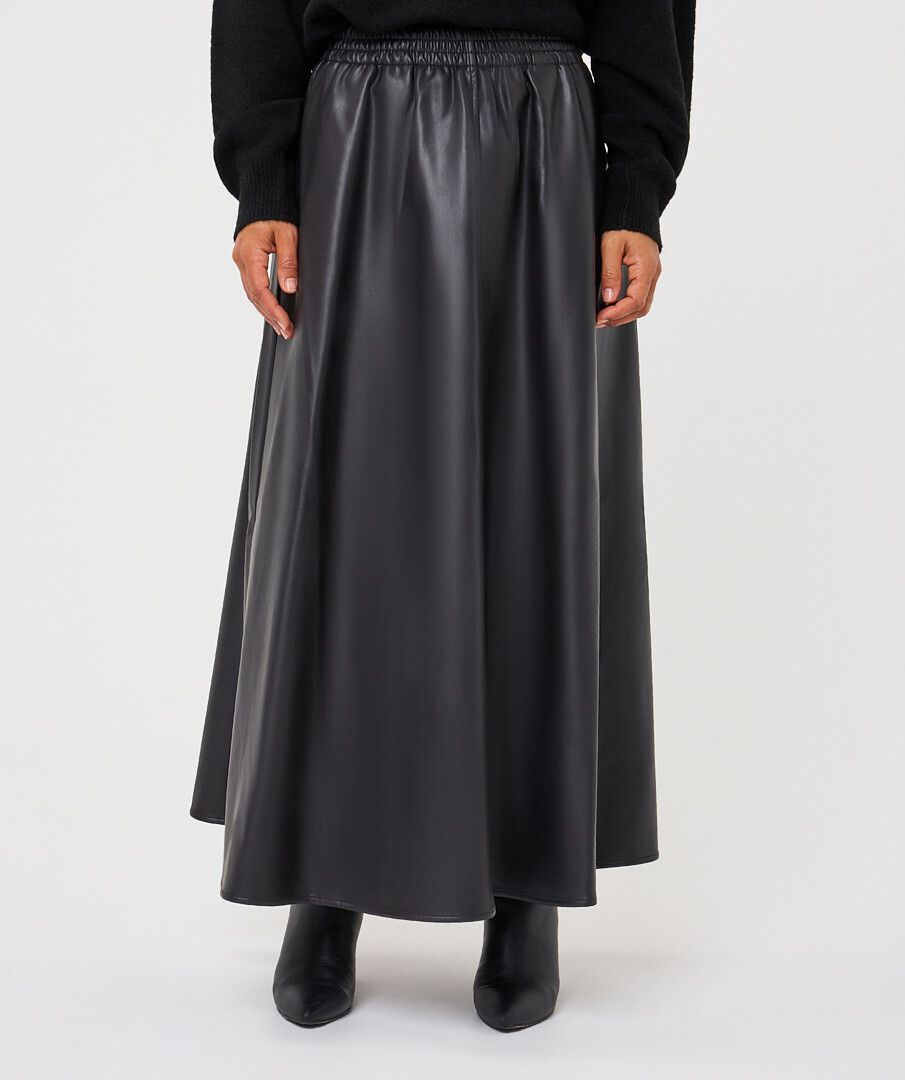 ESQUALO Bőrhatású midi szoknya fekete - Esqualo, 3. kép | MyBerill Boutique