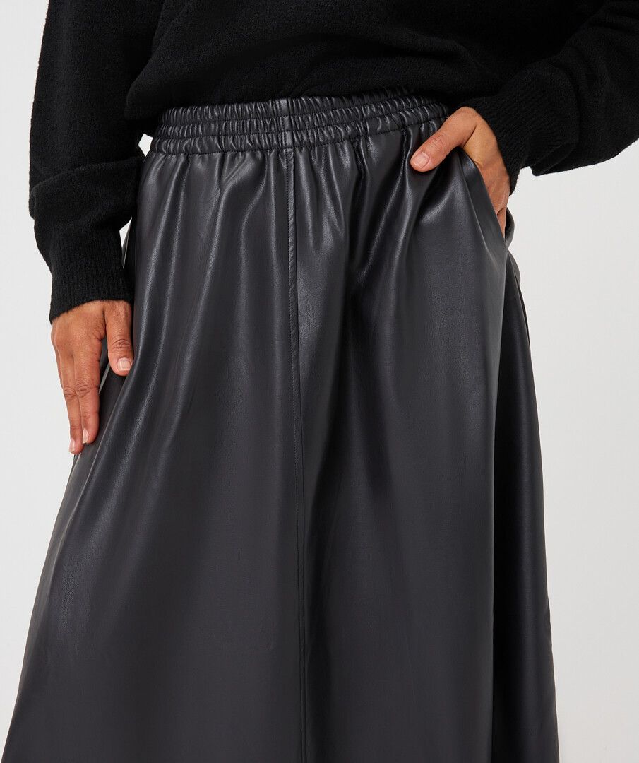 ESQUALO Bőrhatású midi szoknya fekete - Esqualo, 5. kép | MyBerill Boutique