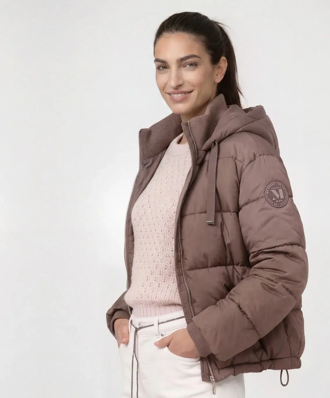 Monari Taupe bélelt steppelt kabát - barna, 3. kép | MyBerill Boutique