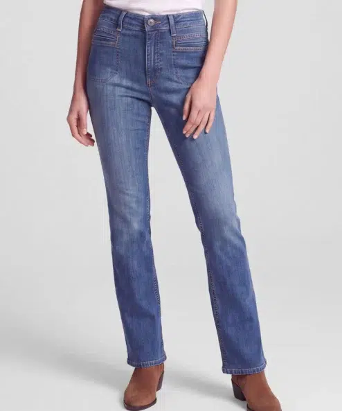 Rabe Sötétkék, díszvarrással ellátott, bootcut farmer