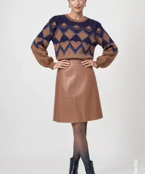 Monari Kötött pulóver jacquard mintával - 3. kép
