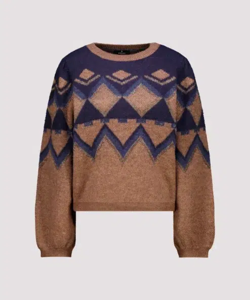 Monari Kötött pulóver jacquard mintával - 8. kép
