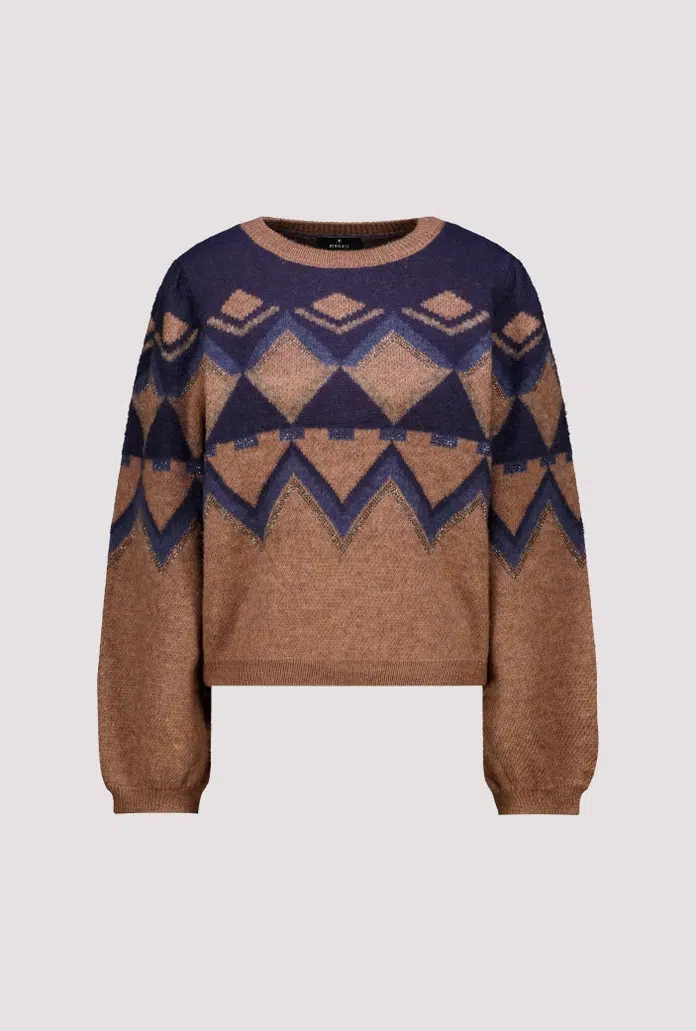 Monari Kötött pulóver jacquard mintával - 8. kép