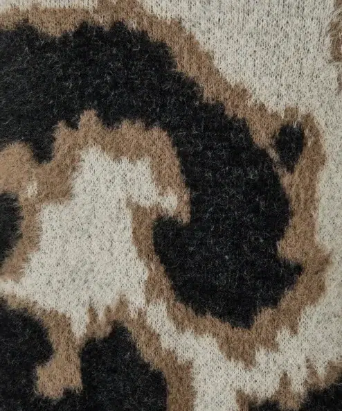 Rabe Bézs színű állatmintás kötött pulóver - Image 8