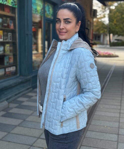Dolcezza világoskék átmeneti steppelt kabát
